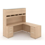 Chiarezza L-Shaped Desk w/ Hutch & Two Pedestals