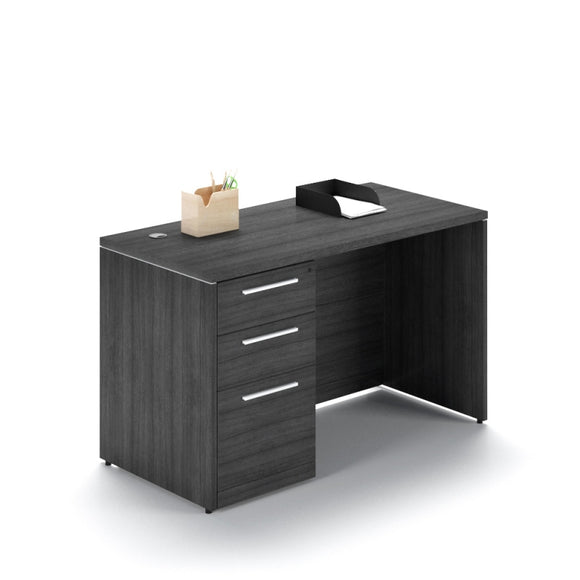 Chiarezza Rectangular Desk Shell with Laminate Modesty Panel