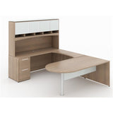Chiarezza U-Shaped Bullet End Desk W/ Hutch