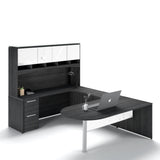 Chiarezza U-Shaped Bullet End Desk W/ Hutch