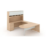 Chiarezza U-Shaped Bullet End Desk W/ Hutch