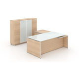 Chiarezza Split Level Executive Desk with Storage Closet