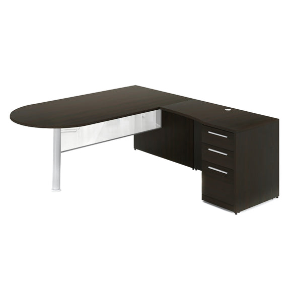 Chiarezza L-Shaped Desk with Bullet End