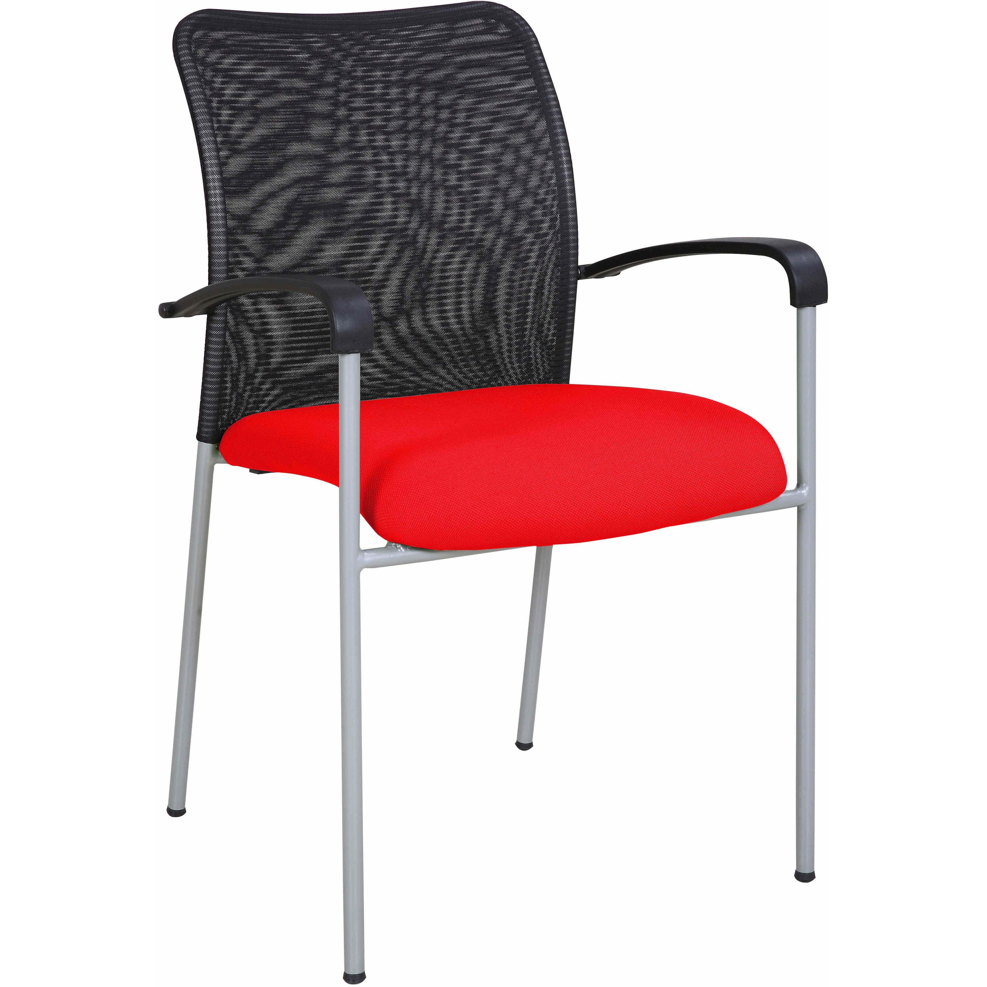 Weston Mesh Stackable Visitor Chair, Red