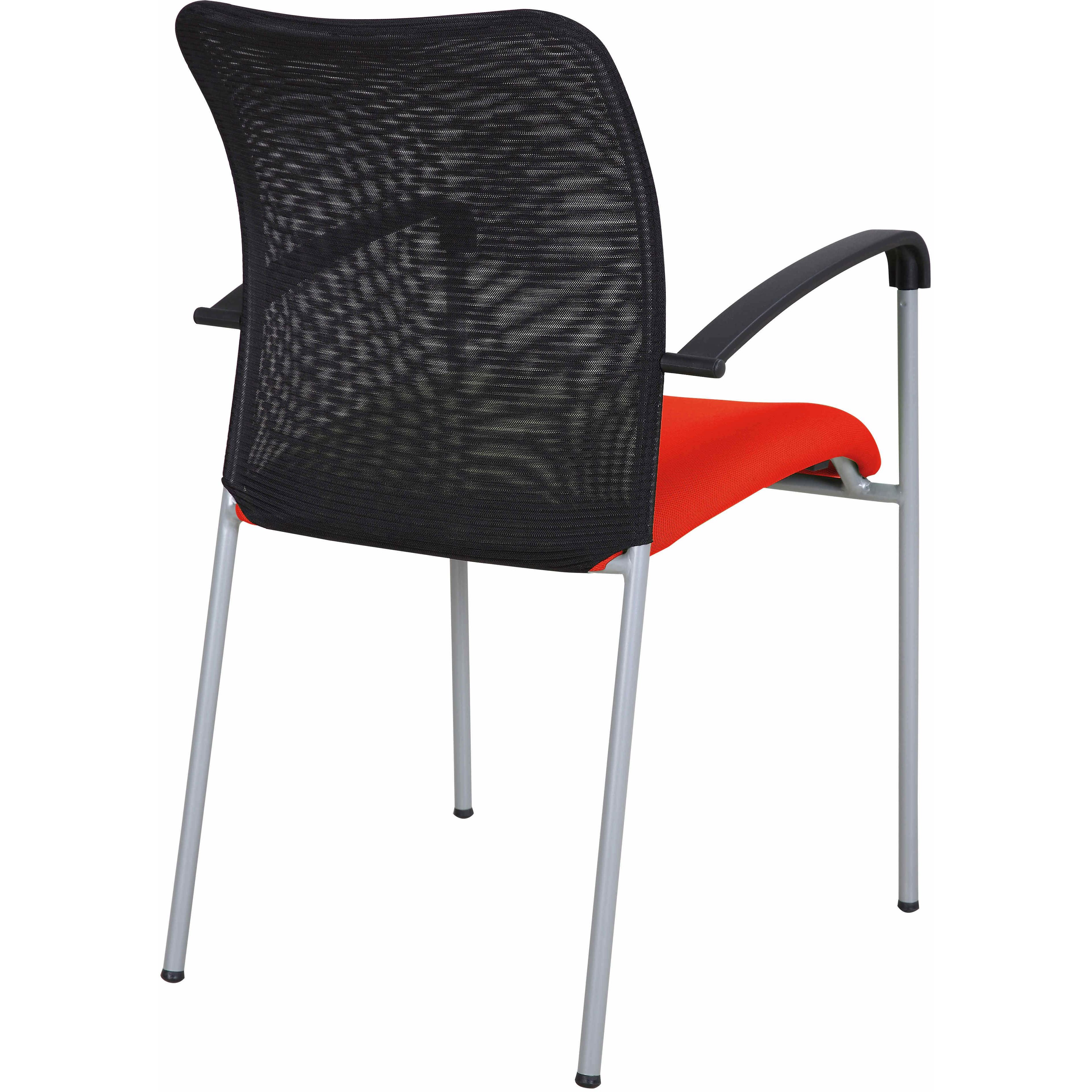 Weston Mesh Stackable Visitor Chair, Red