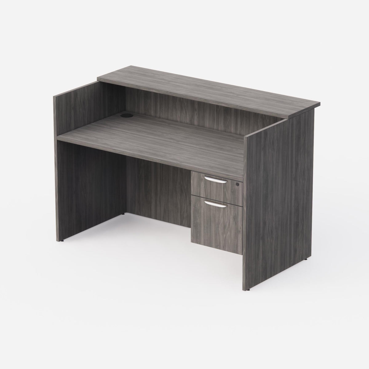Sheridan 5-Ft. Reception Desk with Rectangular Laminate Counter and Locking Hanging Box/File Pedestal Drawers, 60