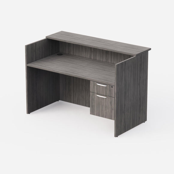 Sheridan 5-Ft. Reception Desk with Rectangular Laminate Counter and Locking Hanging Box/File Pedestal Drawers, 60