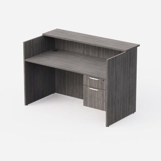 Sheridan 5-Ft. Reception Desk with Rectangular Laminate Counter and Locking Hanging Box/File Pedestal Drawers, 60