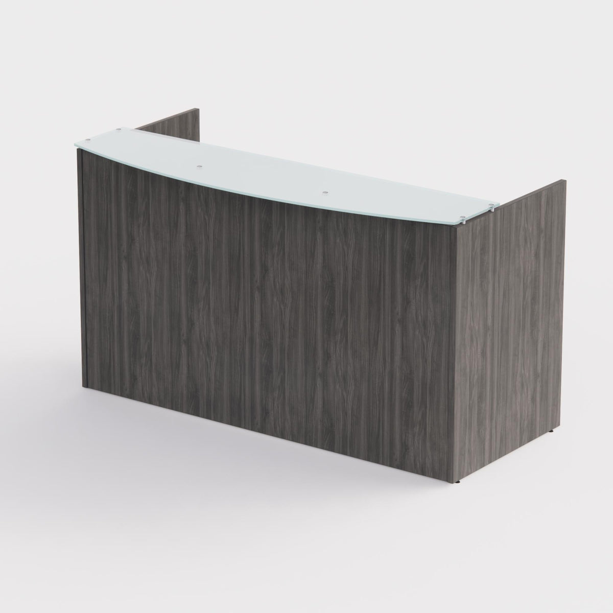 Sheridan Reception Desk with Ultra White Glass Floating Transaction Counter and locking Box/File Drawers 72