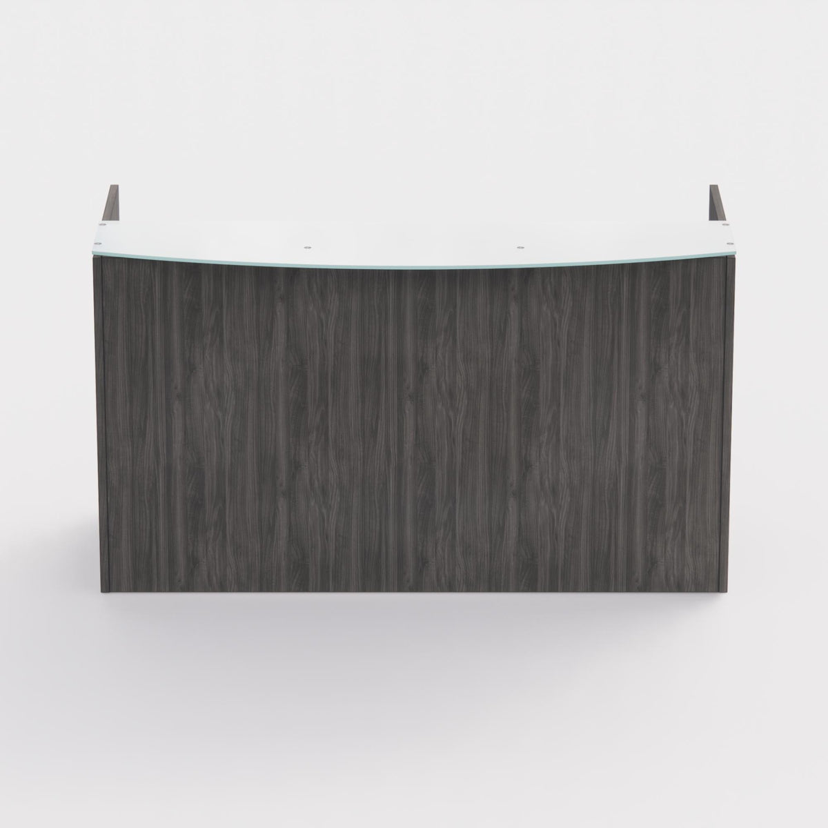 Sheridan Reception Desk with Ultra White Glass Floating Transaction Counter and locking Box/File Drawers 72