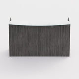 Sheridan Reception Desk with Ultra White Glass Floating Transaction Counter and locking Box/File Drawers 72"Wide x 36"D x 42"H, Stone Gray/White
