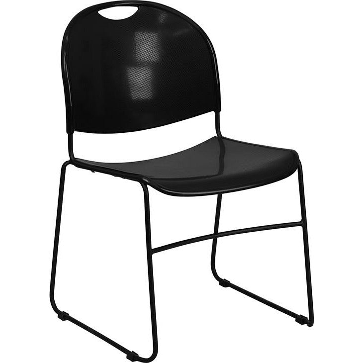 Samson Series 880 lb. Capacity Black Ultra-Compact Stack Chair – Office ...