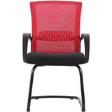 Haley II Ergonomic Mesh Visitor Sled Based Chair, Rouge Red