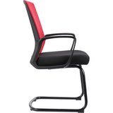 Haley II Ergonomic Mesh Visitor Sled Based Chair, Rouge Red