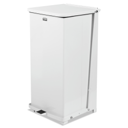 (Scratch & Dent) Rubbermaid Commercial Defenders Square Steel Quiet Step Can, 24 Gallons, 30