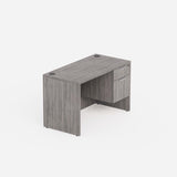 Sheridan Agent Desk with Locking Hanging Box/File Pedestal Drawers, 48"Wide x 24"D, Stone Gray