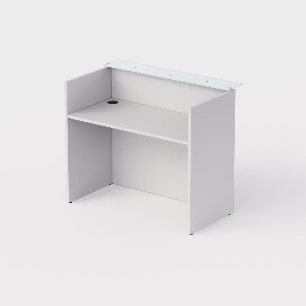 Sheridan 4-Ft. Reception Desk Shell with Super White Glass Top, 48