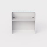 Sheridan 4-Ft. Reception Desk Shell with Super White Glass Top, 48"Wide x 24"D x 42"H, White