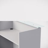 Sheridan 4-Ft. Reception Desk Shell with Super White Glass Top, 48"Wide x 24"D x 42"H, White