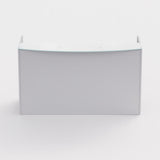 Sheridan Reception Desk Shell with Ultra White Glass Floating Transaction Counter, 72"W x 36"D x 42"H, White/Glass White