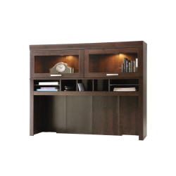 Sauder Office Outlet Port Computer Credenza Hutch, Dark Alder