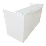 Sheridan Reception Desk Shell with Ultra White Glass Floating Transaction Counter, 72"W x 36"D x 42"H, White/Glass White