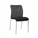 Weston Stackable Armless Visitor Chair, Mesh Back/Fabric Seat, Black