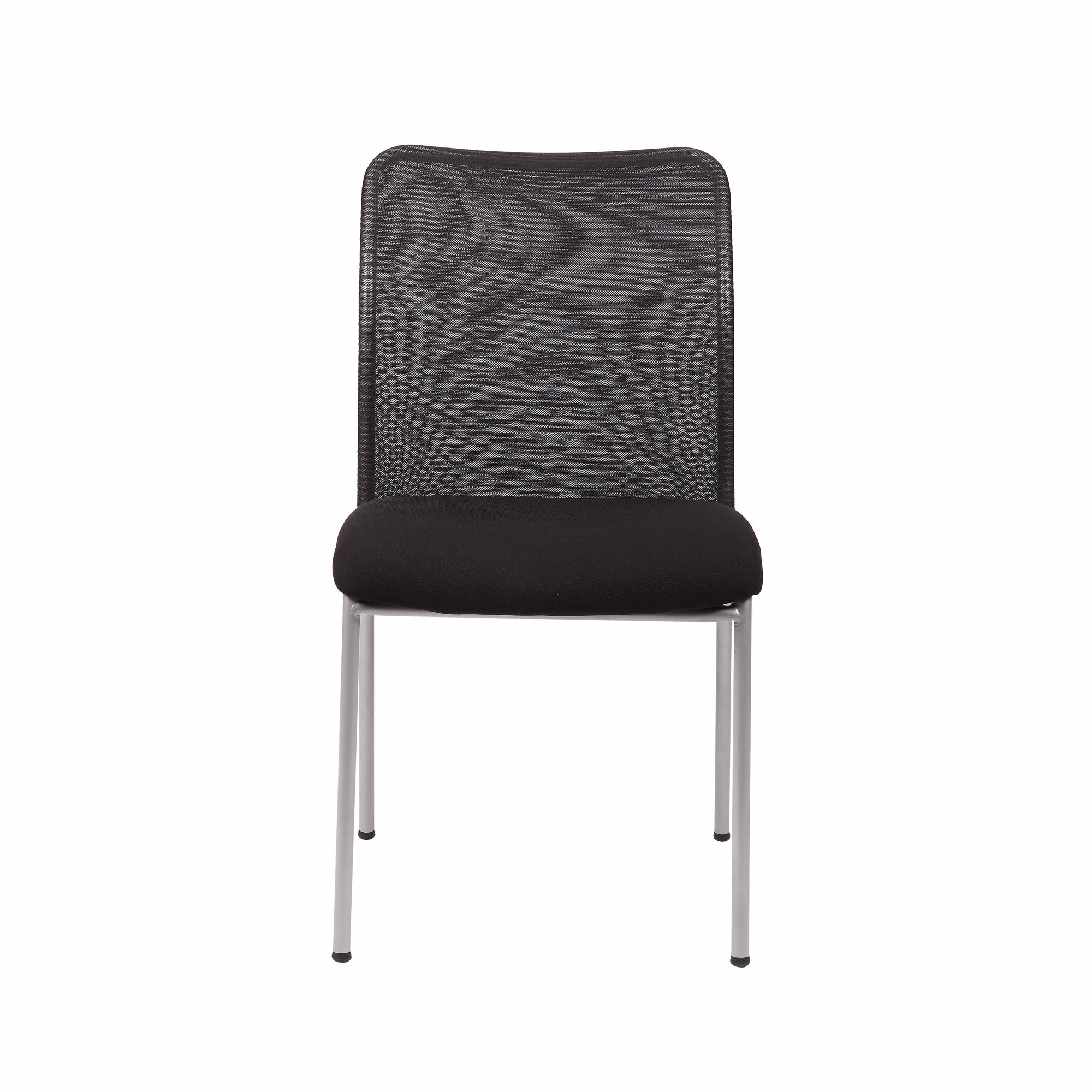 Weston Stackable Armless Visitor Chair, Mesh Back/Fabric Seat, Black
