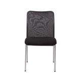 Weston Stackable Armless Visitor Chair, Mesh Back/Fabric Seat, Black