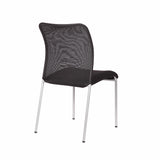 Weston Stackable Armless Visitor Chair, Mesh Back/Fabric Seat, Black
