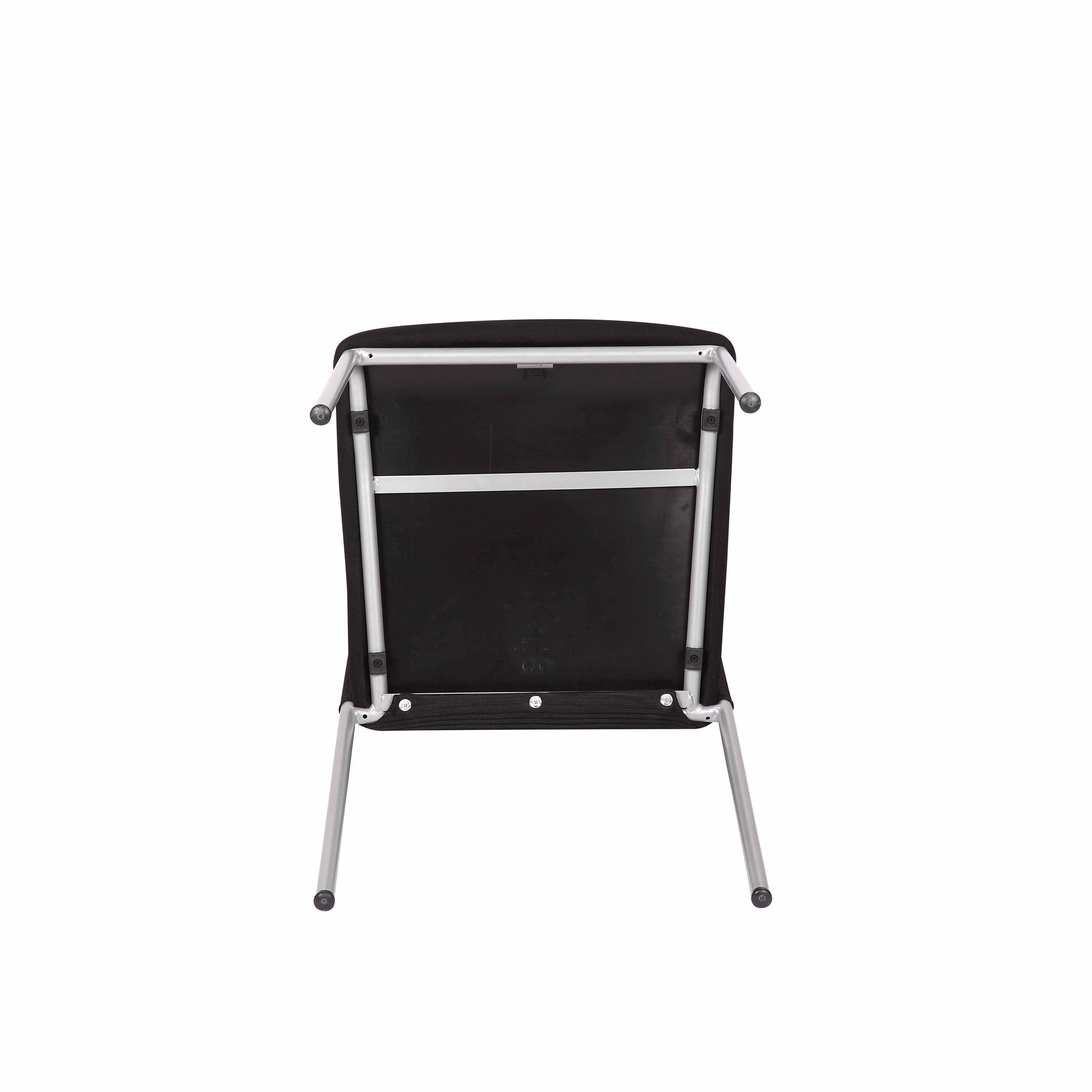 Weston Stackable Armless Visitor Chair, Mesh Back/Fabric Seat, Black