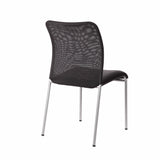 Weston Stackable Armless Visitor Chair, Mesh Back/Vinyl Seat, Black