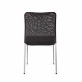 Weston Stackable Armless Visitor Chair, Mesh Back/Vinyl Seat, Black
