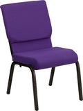 Samson Series 18.5''W Stacking Church Chair, Gold Frame