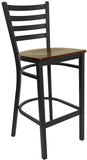 Samson Series Black Ladder Back Metal Barstool