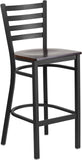 Samson Series Black Ladder Back Metal Barstool