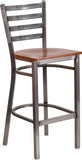 Samson Series Black Ladder Back Metal Barstool