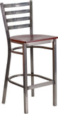 Samson Series Black Ladder Back Metal Barstool