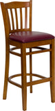 Samson Series Vertical Slat Back Wood Restaurant Barstool