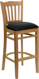 Samson Series Vertical Slat Back Wood Restaurant Barstool