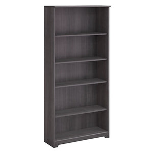 Bush Furniture Cabot 5 Shelf Bookcase, Heather Gray
