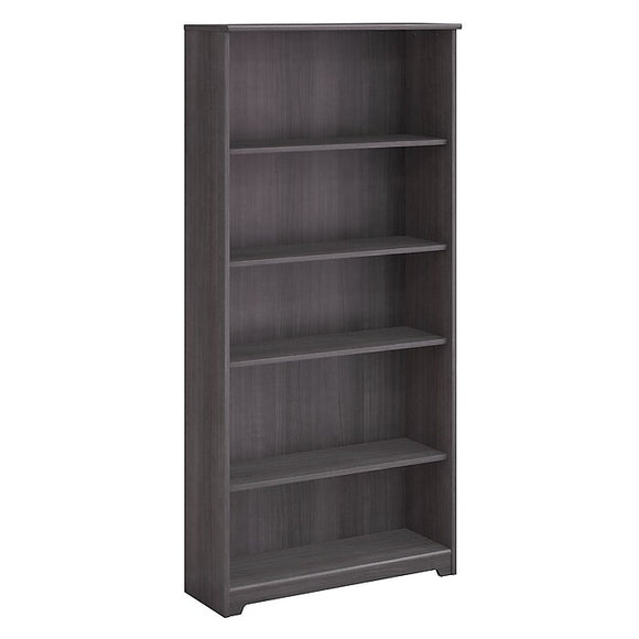 Bush Furniture Cabot 5 Shelf Bookcase, Heather Gray