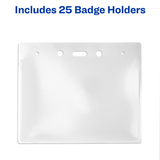 Avery Outlet Heavy-Duty Badge Holders, Landscape, 3" x 4", 25 Holders (74471)