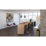 Chiarezza Curved Reception Desk with White Glass Counter Top