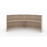 Chiarezza Curved Reception Desk with White Glass Counter Top