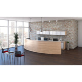 Chiarezza Curved Reception Desk with White Glass Counter Top