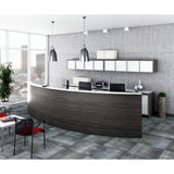 Chiarezza Curved Reception Desk with White Glass Counter Top