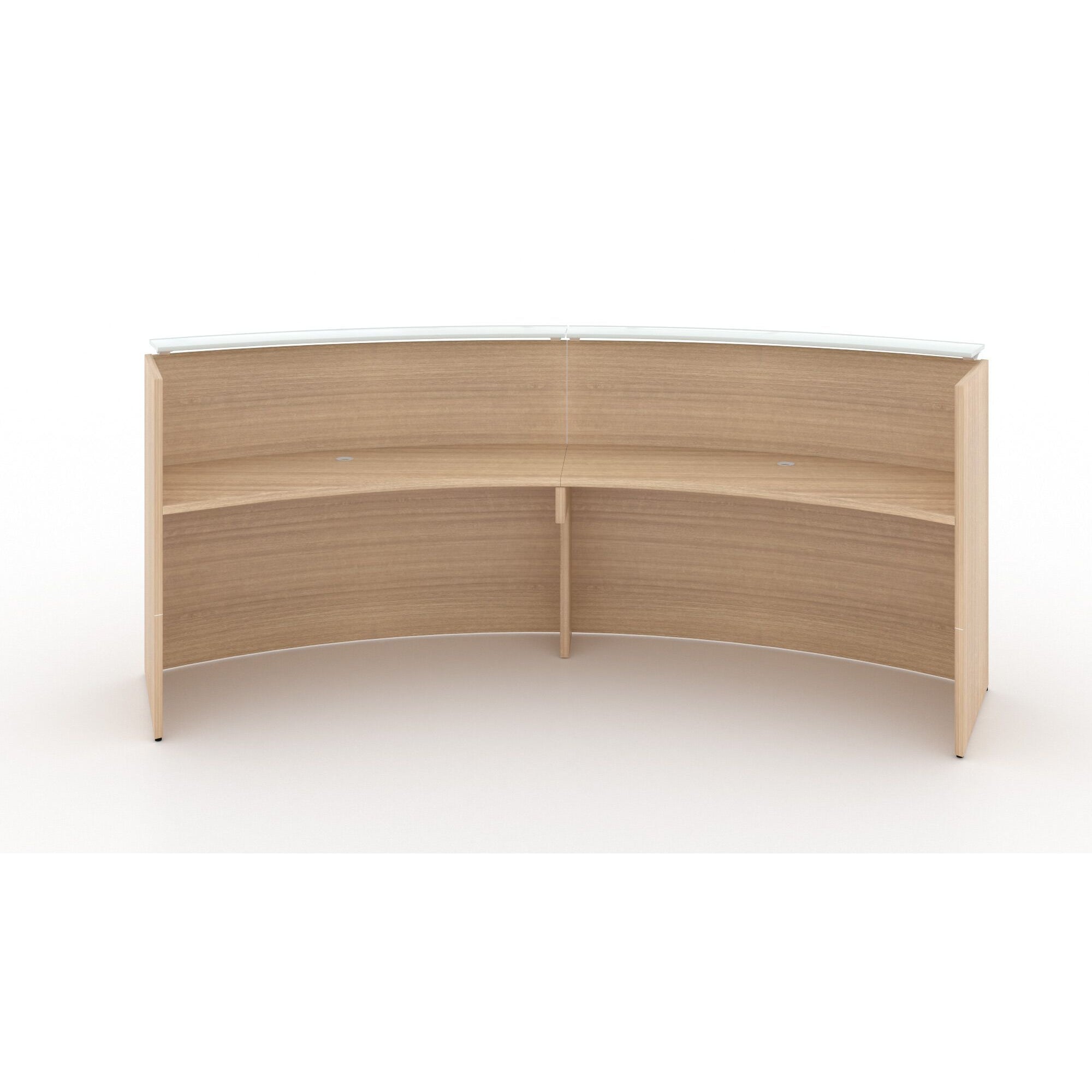 Chiarezza Curved Reception Desk with White Glass Counter Top