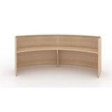 Chiarezza Curved Reception Desk with White Glass Counter Top