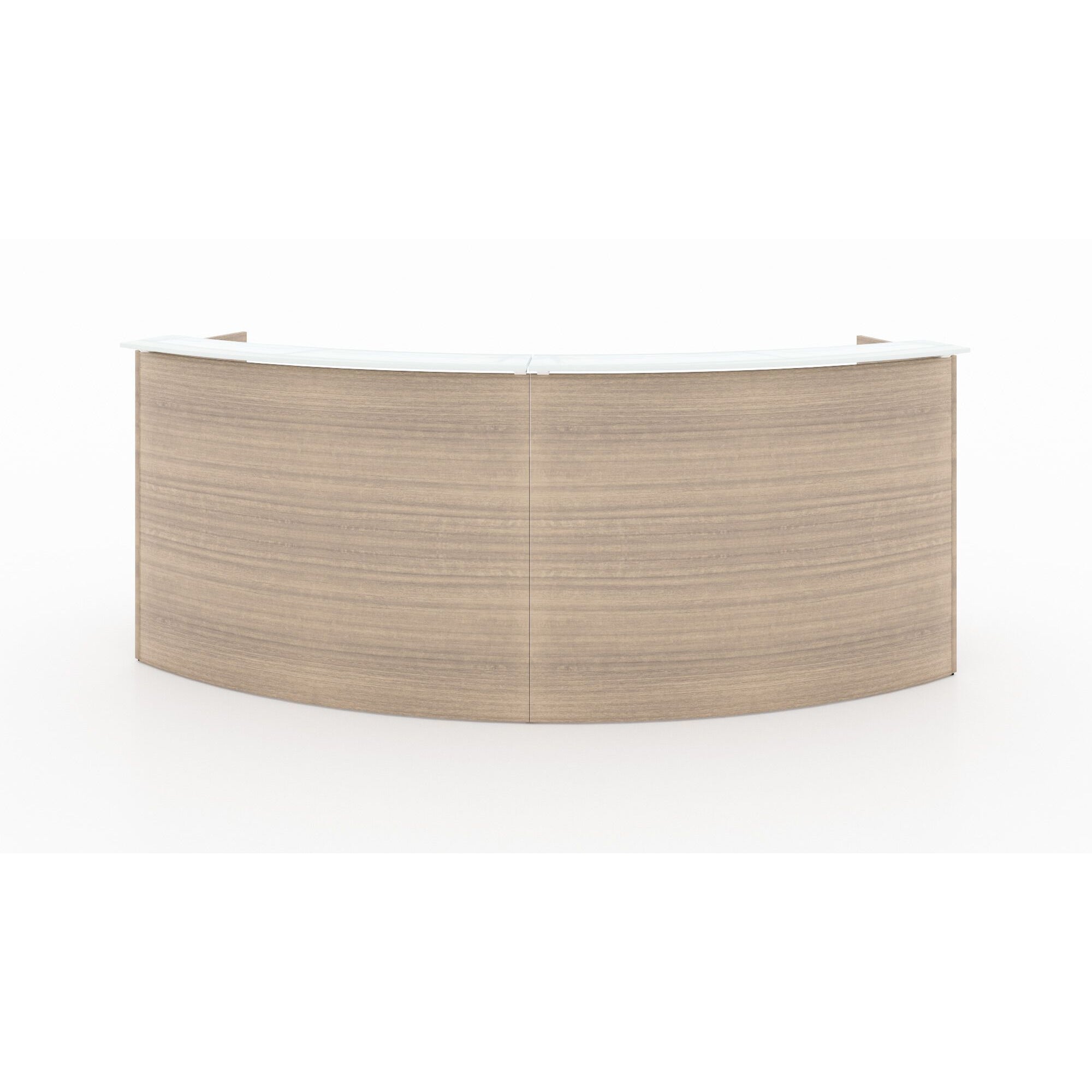 Chiarezza Curved Reception Desk with White Glass Counter Top